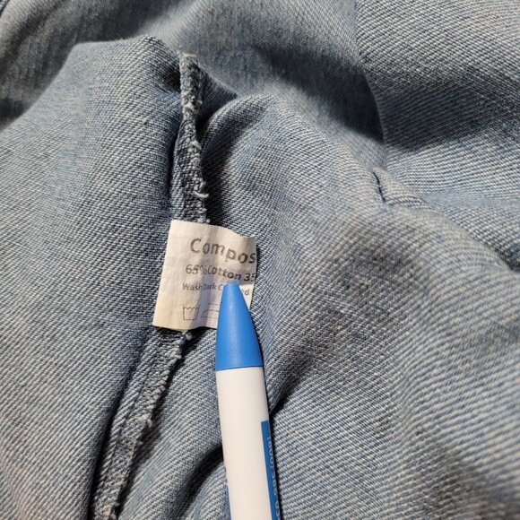 Denim Fleet Jacket Commander Acer Full Zip Snaps High Collar Blue BOOBYK-SPATROL - Picture 8 of 13